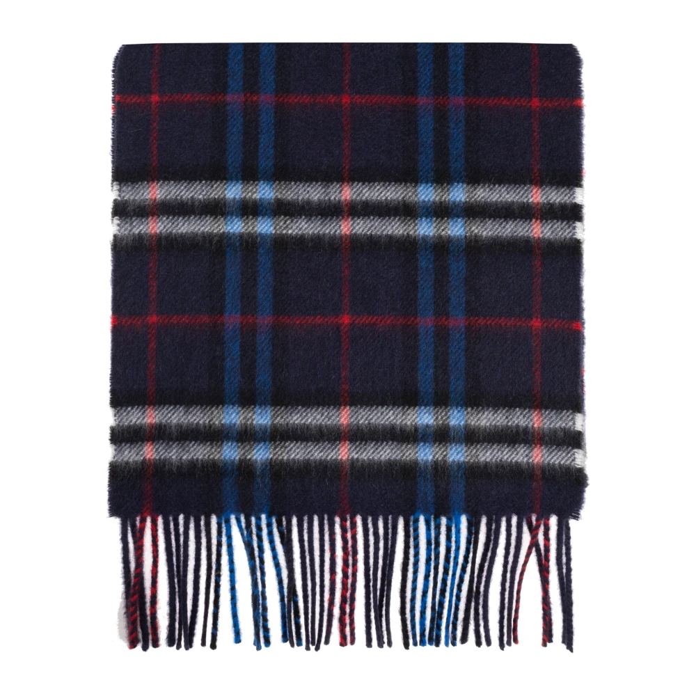 Burberry Unisex Blue Checked Pattern Scarf