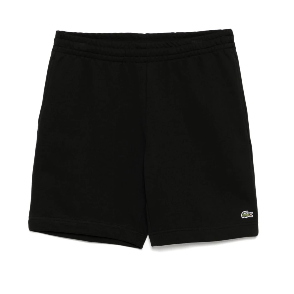 Lacoste Men's Black Beachwear, S, Sporty Shorts With Logo