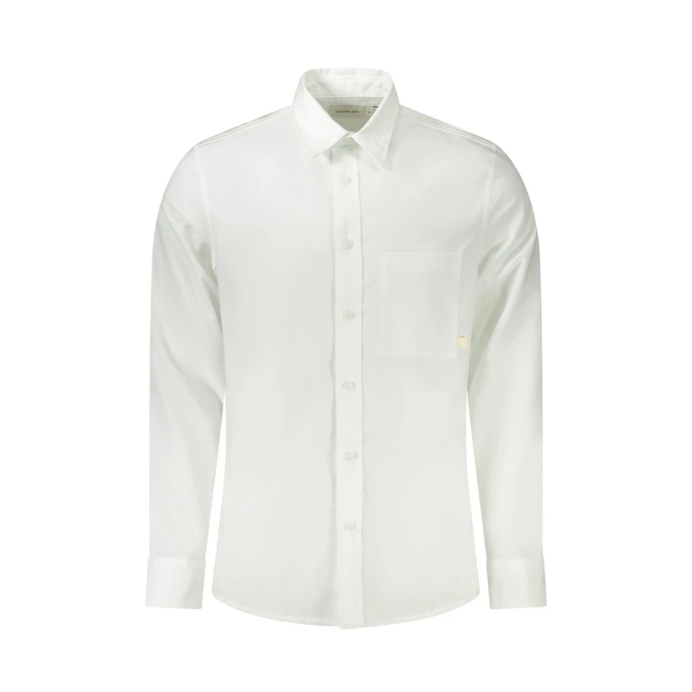 Calvin Klein Wit Katoenen Overhemd White Heren