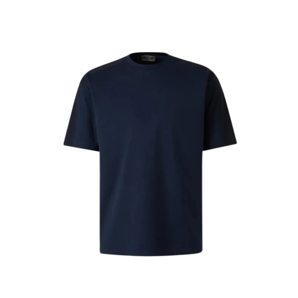 Herno Men's Blue T-Shirts, S, Superfine Cotton Stretch Scuba T-Shirt