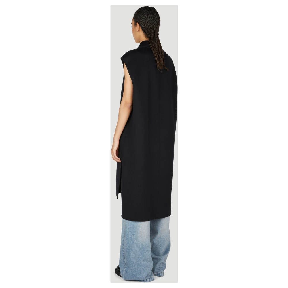 Marni Logo Patch Wol-Blend Vilt Jurk Black Dames