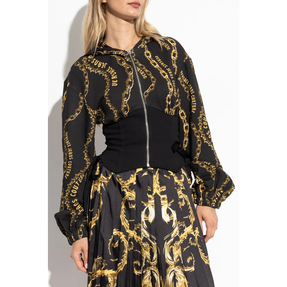 Versace Jeans Couture Gestreepte trui Black Dames