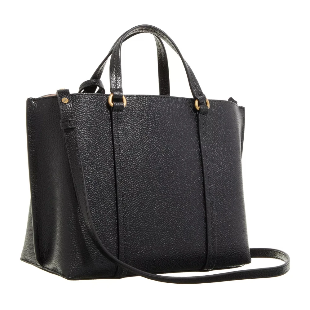 pinko Klassieke Zwarte Leren Shopper Tas Black Dames