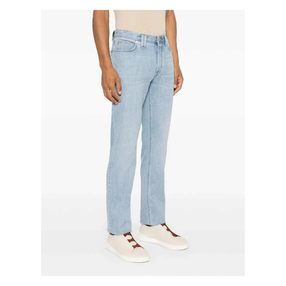 Brioni Katoen Elastaan Jeans met 5 Zakken Blue Heren