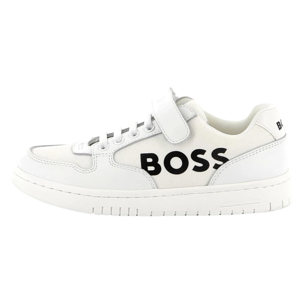 Hugo Men's White Logo Trainers With Elastic Band