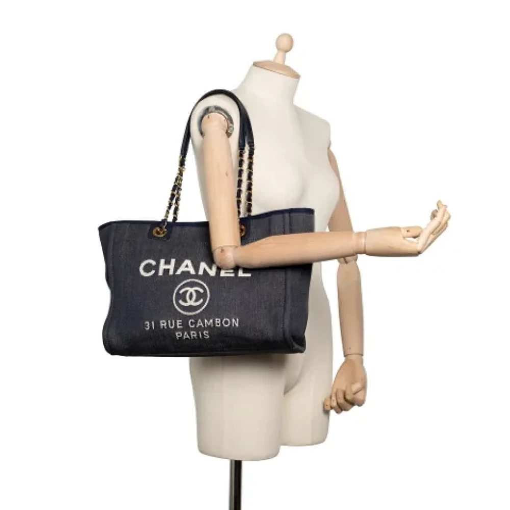 Chanel Vintage Pre-owned Canvas chanel-bags Blue Dames