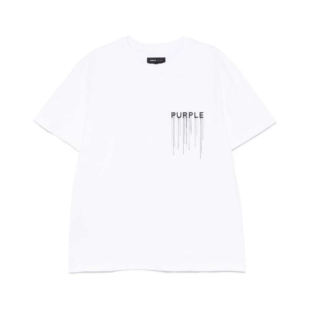 Purple Brand Witte Crew Neck T-shirt Korte Mouwen White Heren