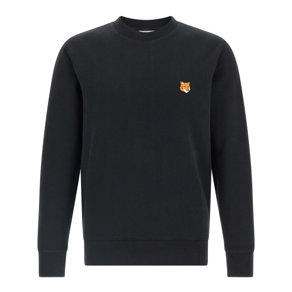 Maison Kitsuné Men's Black Sweatshirts, L, Brushed Cotton Sweatshirt