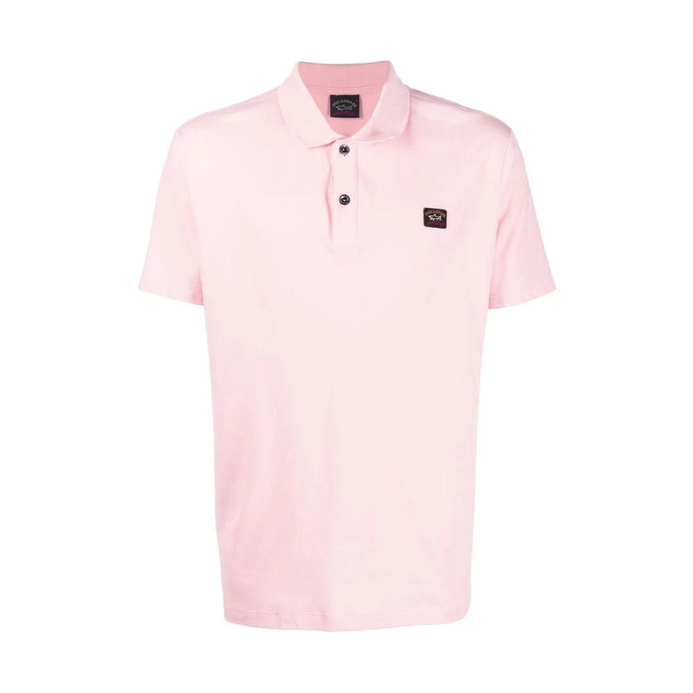 PAUL & SHARK Logo Patch Polo Shirt Pink Heren