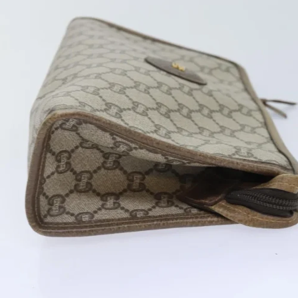 Gucci Vintage Pre-owned Canvas clutches Beige Dames
