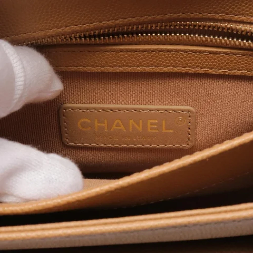 Chanel Vintage Pre-owned Leather crossbody-bags Beige Dames
