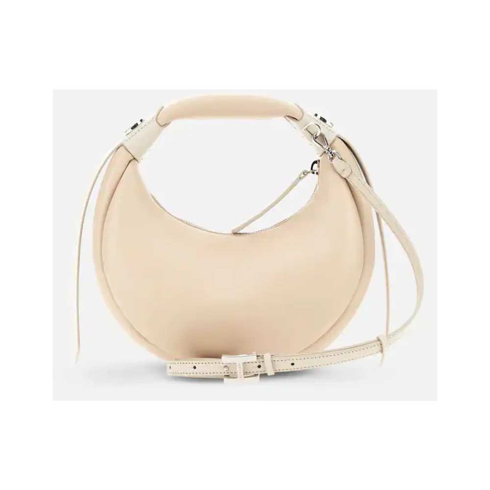 Hogan Zijden Nappa Hobo Tas met Metalen Studs Beige Dames