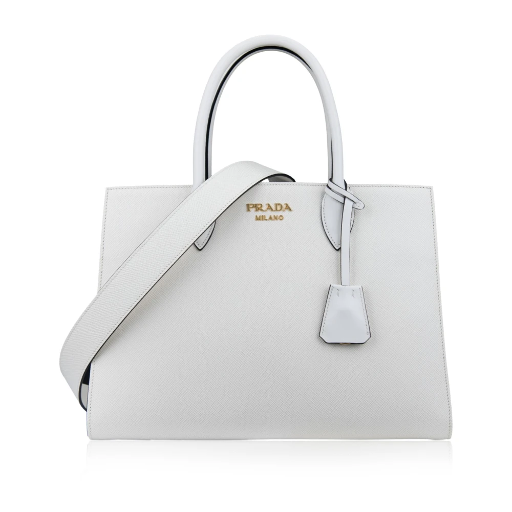 Prada Leren schoudertas voor dames White Dames