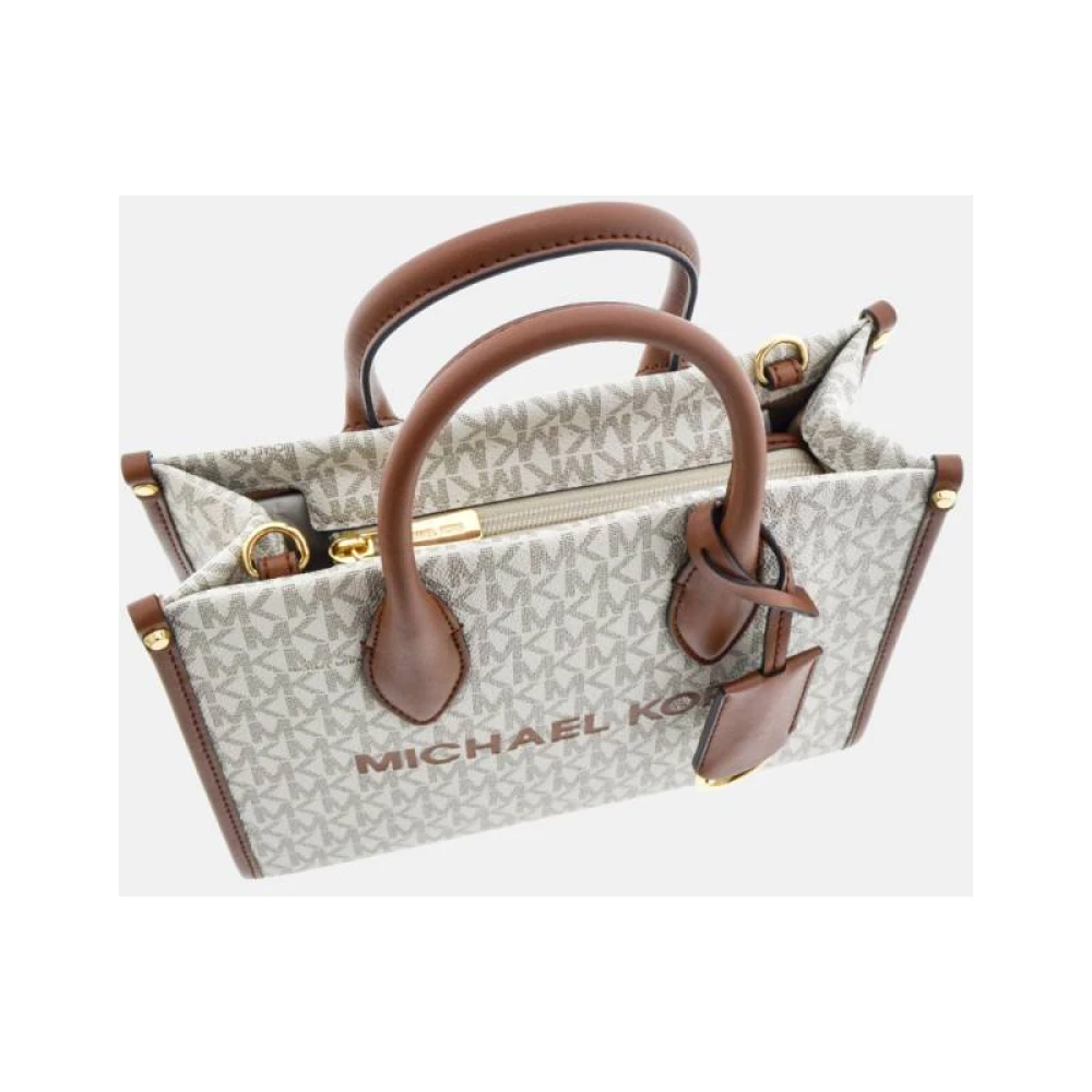 Michael Kors Vanilla Shoppingtas Mirella met Gouden Slot White Dames