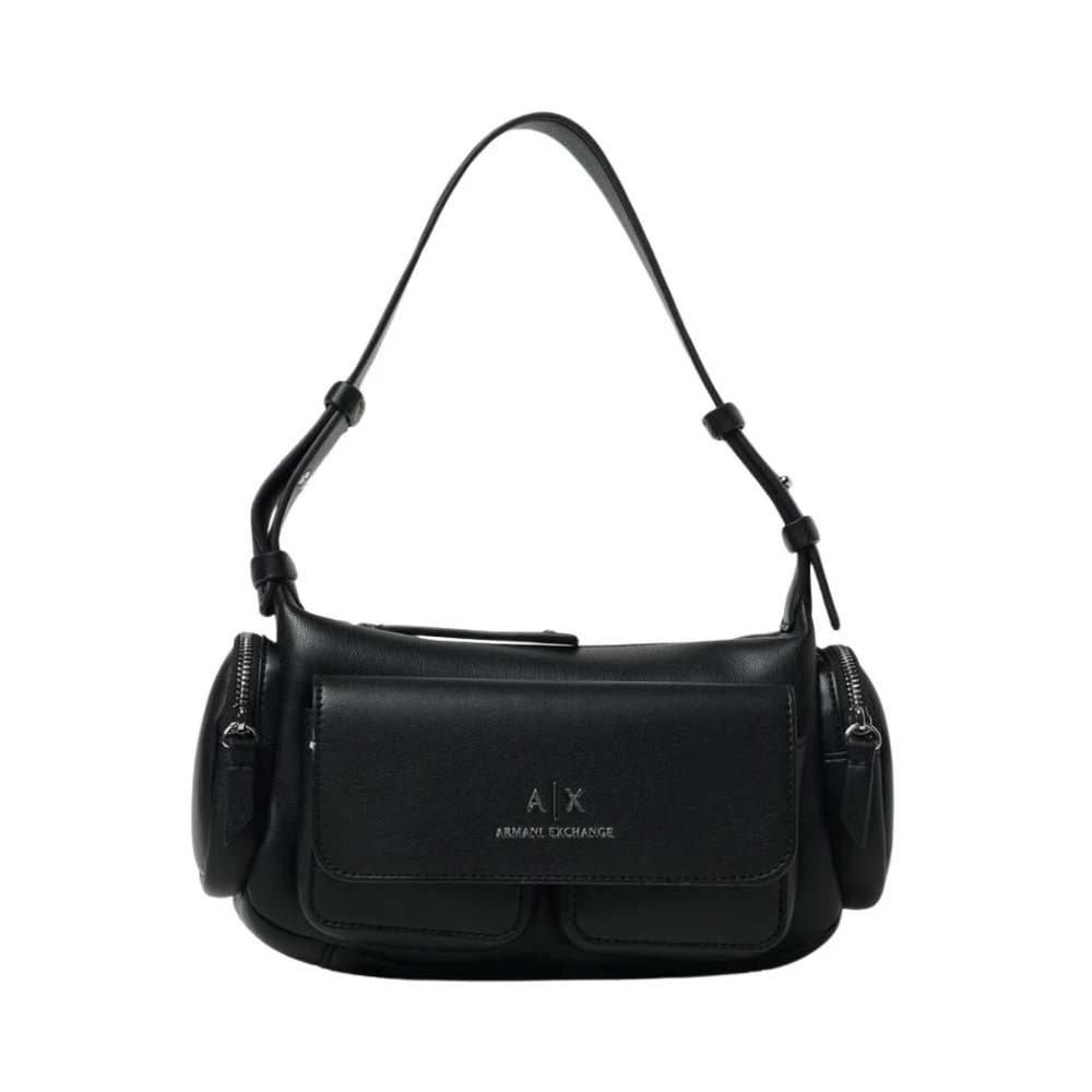 Armani Exchange Women's Black Structured Shoulder Bag
