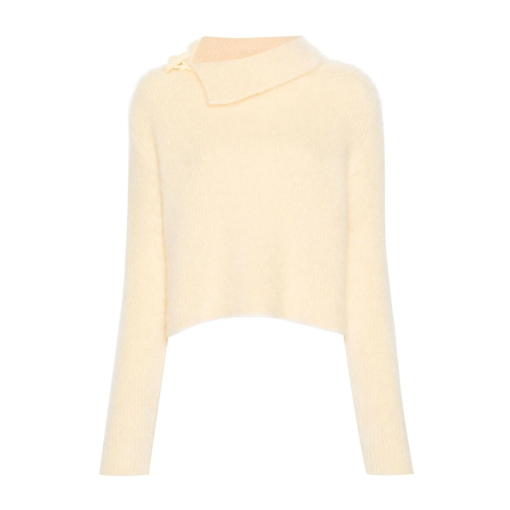 Jacquemus Gele Trui met Asymmetrische Halslijn Beige Dames