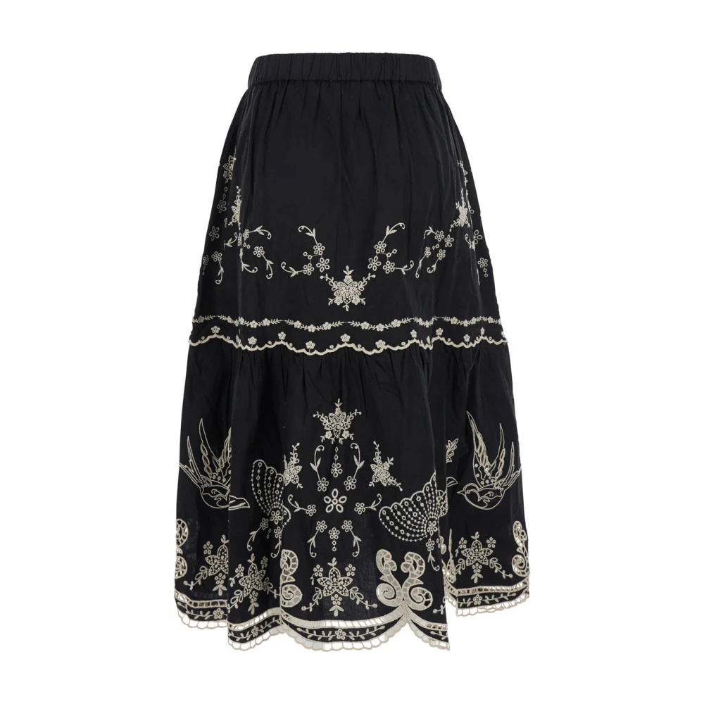 Sea NY Zwarte Geborduurde Katoenen Rok Vrouw Black Dames