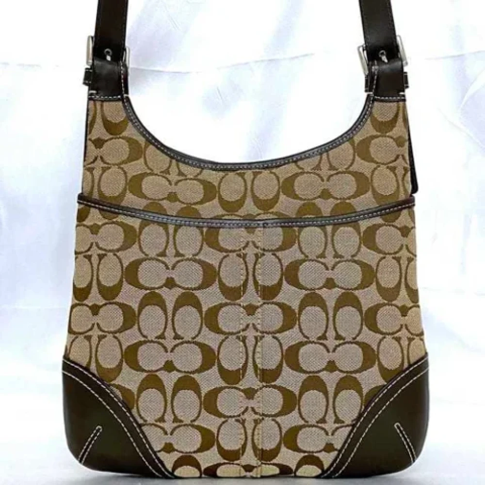 Coach Pre-owned Canvas shoulder-bags Beige Dames