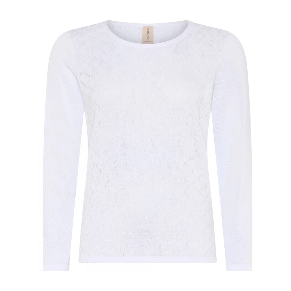 Skovhuus Feminine O-Neck Pullover Blouse Wit White Dames