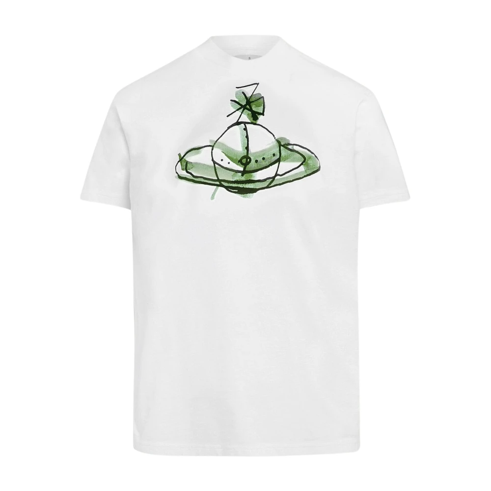 Vivienne Westwood Men's White T-Shirts, M, Drawn Orb Classic T-Shirt