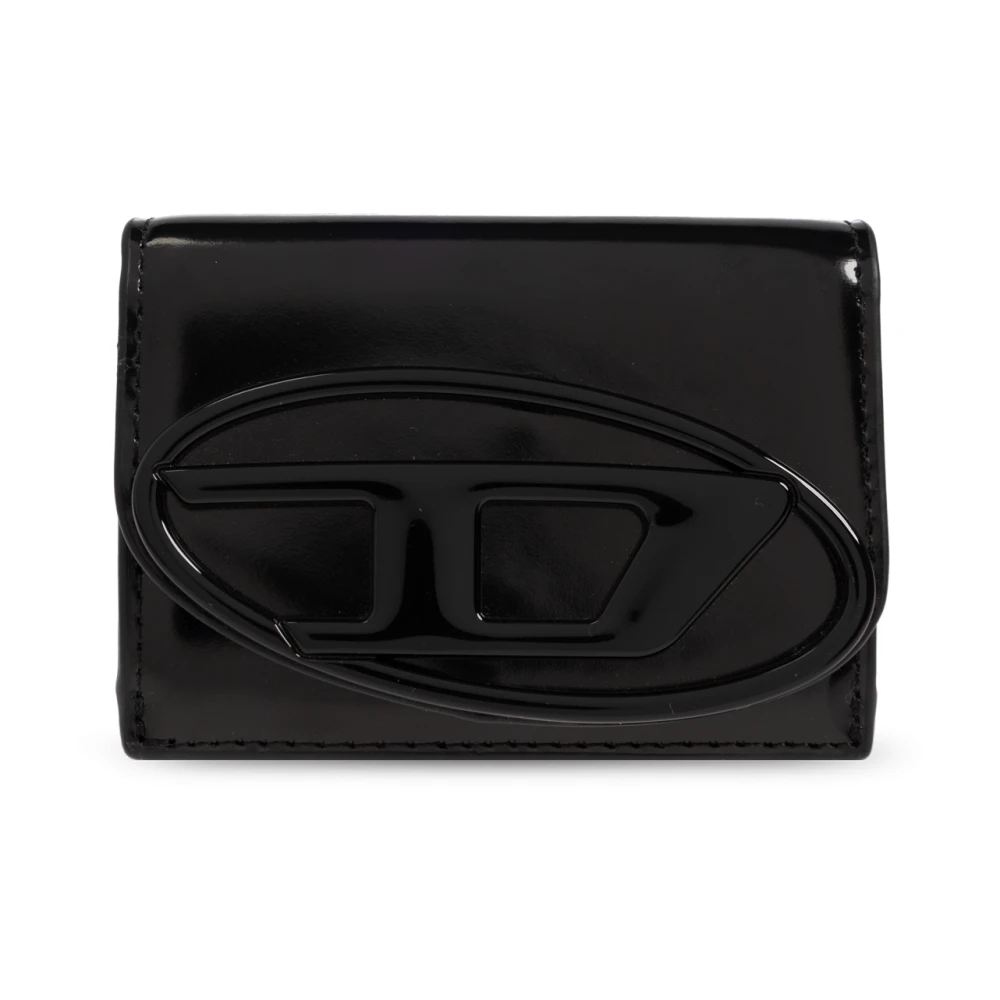 Diesel Leren portemonnee '1Dr TRI Fold' Black Dames