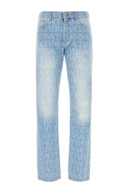 Stylowe nadrukowane jeansy z denimu
