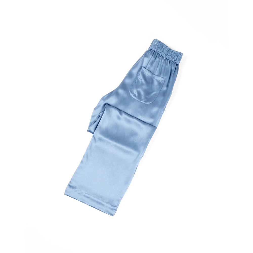 Loulou Studio Zijden Satijnen Elastische Taillebroek Blue Dames