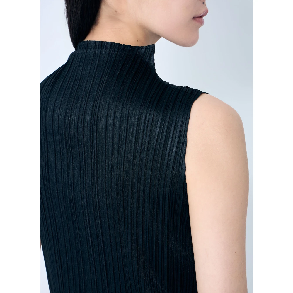 Issey Miyake Geplooide tanktop Black Dames