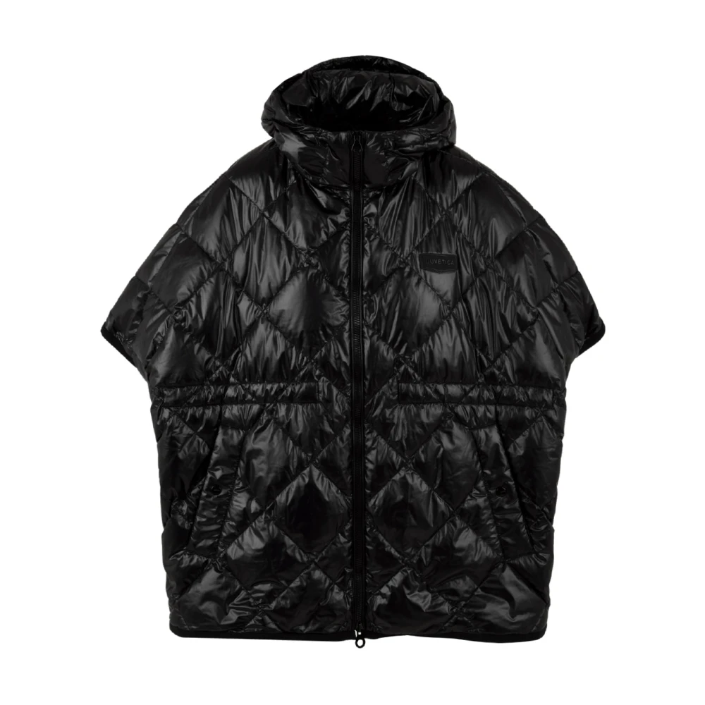 Duvetica Zwarte Diamond Quilted Dons Poncho Black Dames