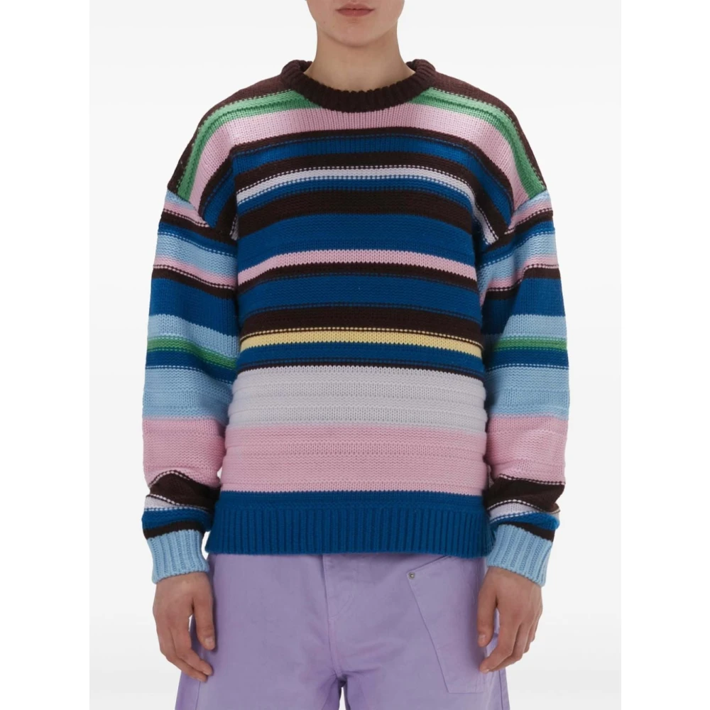 JW Anderson Gestreepte Merinowollen Trui Multicolor Heren