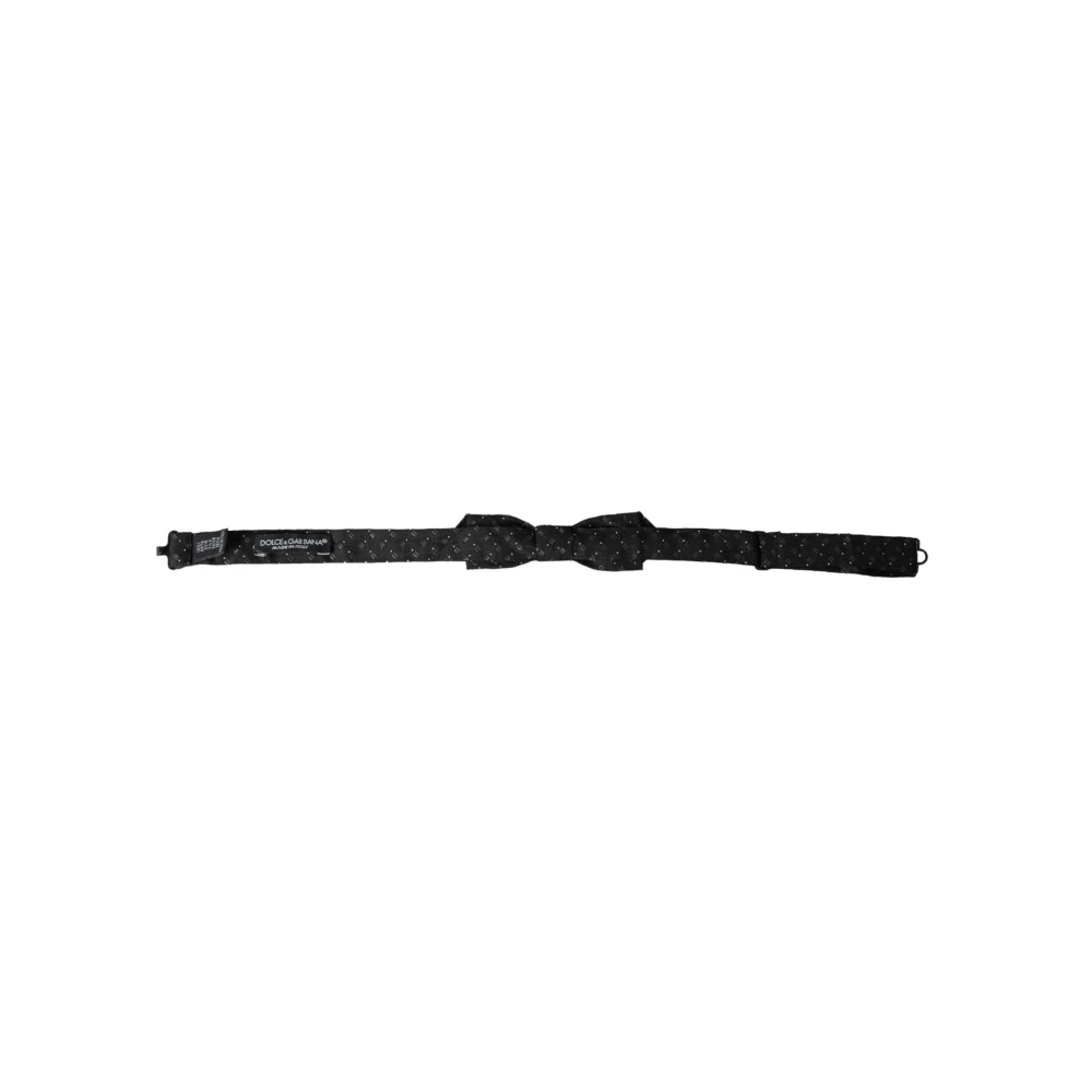 Dolce & Gabbana Verstelbare Patroon Zijden Heren Vlinderdas Black Unisex