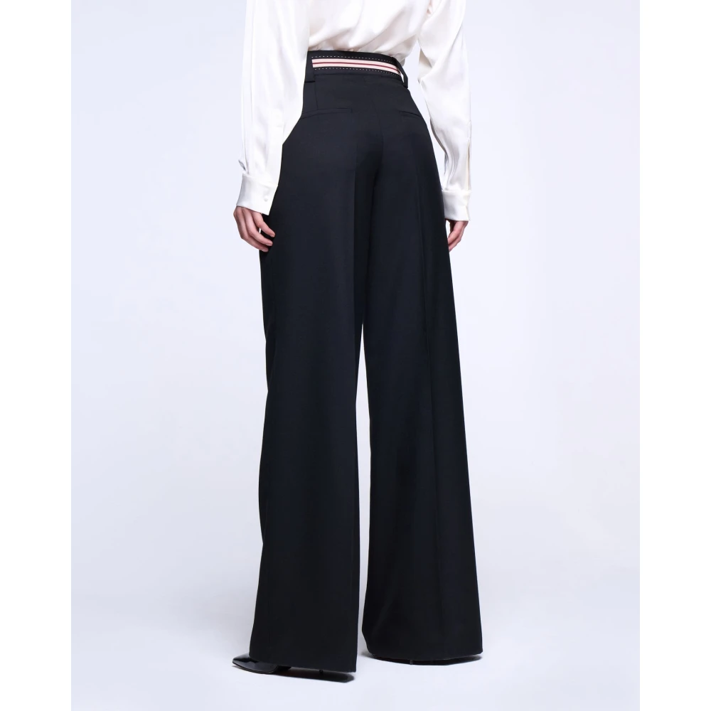 Silvian Heach Kleurrijke Riem Wijde Rechte Broek Black Dames