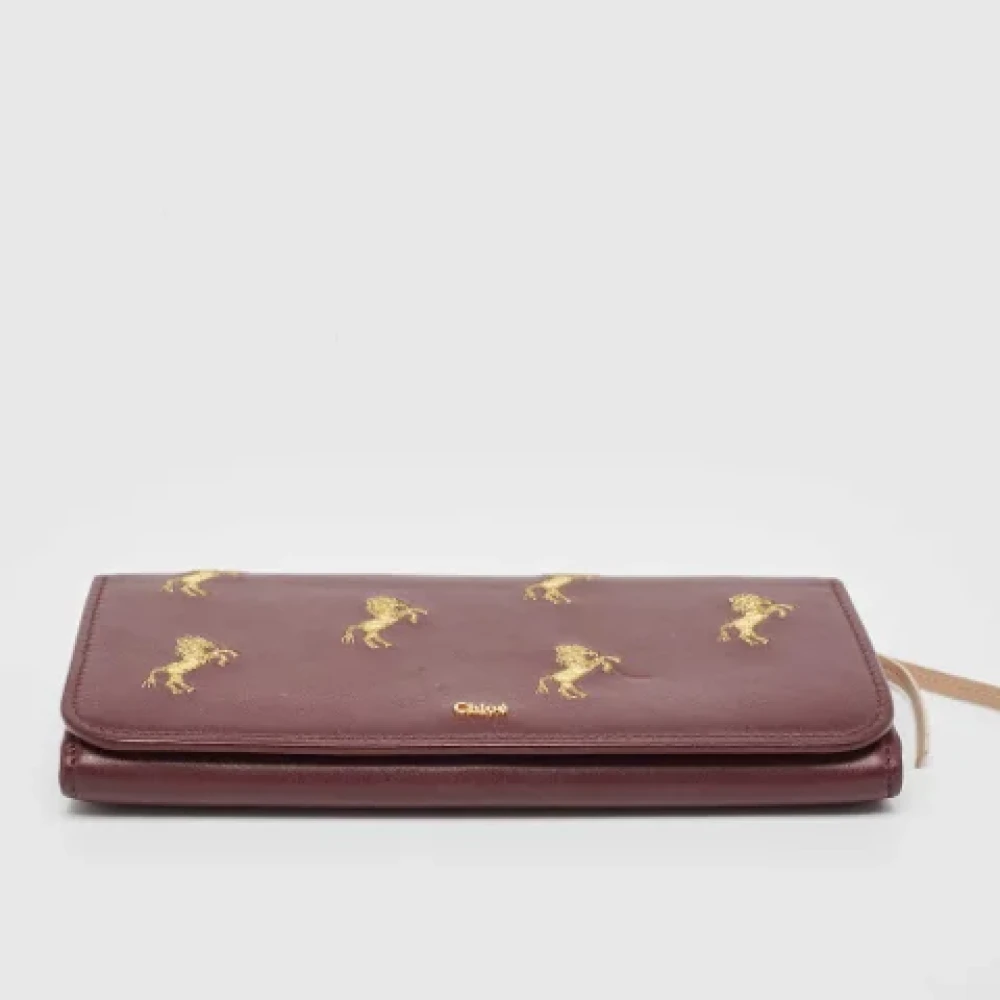 Chloé Pre-owned Leather wallets Red Dames