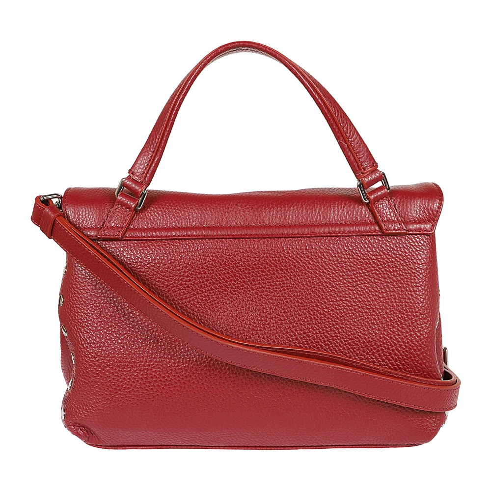 Zanellato Klassieke leren schoudertas zwart Red Dames
