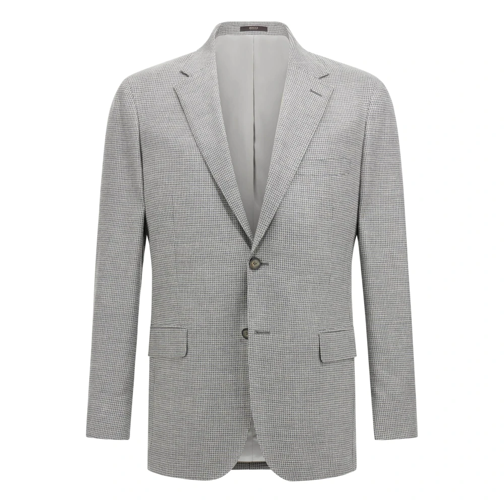 Boggi Milano Lichtgrijze jas van stretch linnen en wol Gray Heren