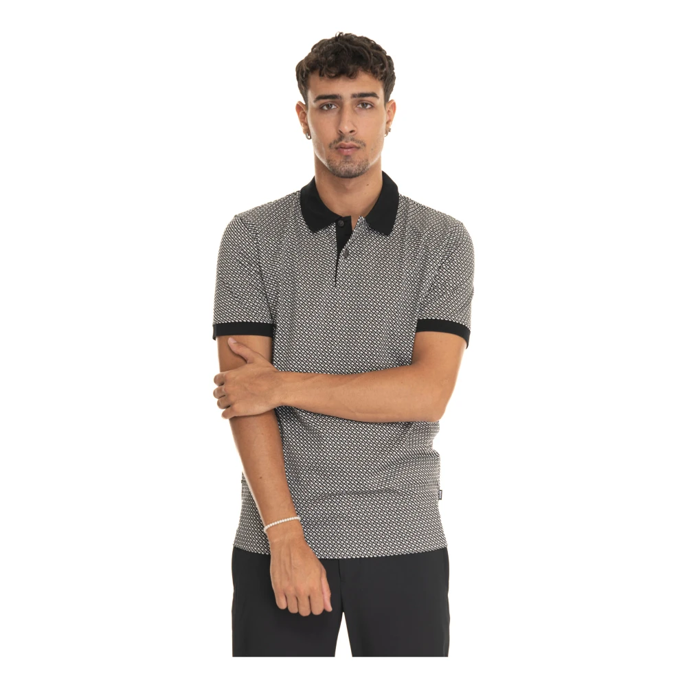 Boss Polo shirt met contrasterende kraag Black Heren