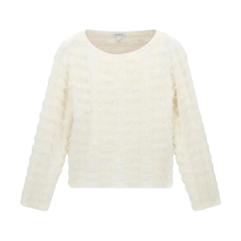 Guess Women's Blanc Fluffy Wool Jumper Leilani - Image 2