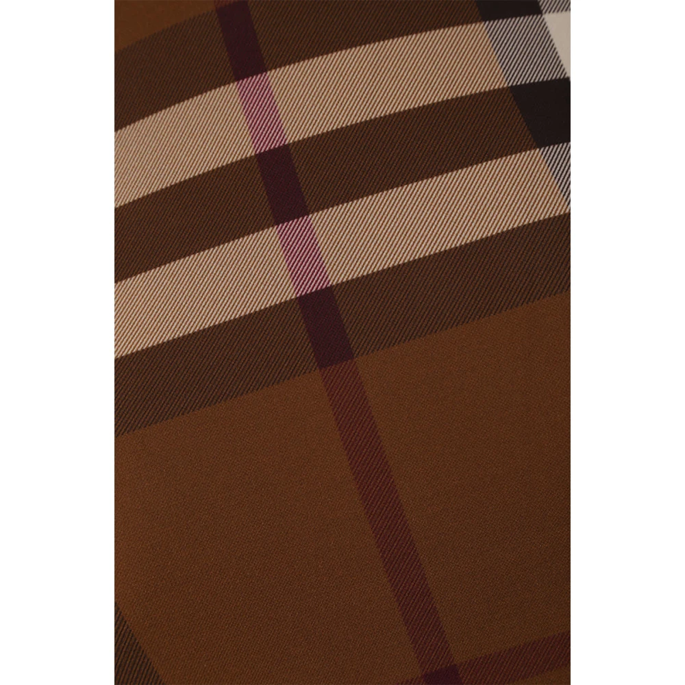 Burberry Bruine Tartan Aansluitende Jersey Jurk Brown Dames