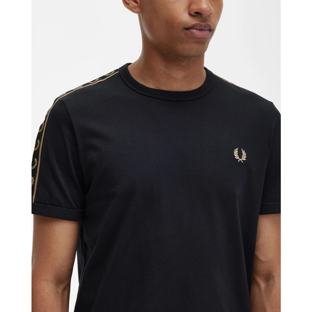 Fred Perry Tape Ringer T-Shirt Zwart Zwart Black Heren