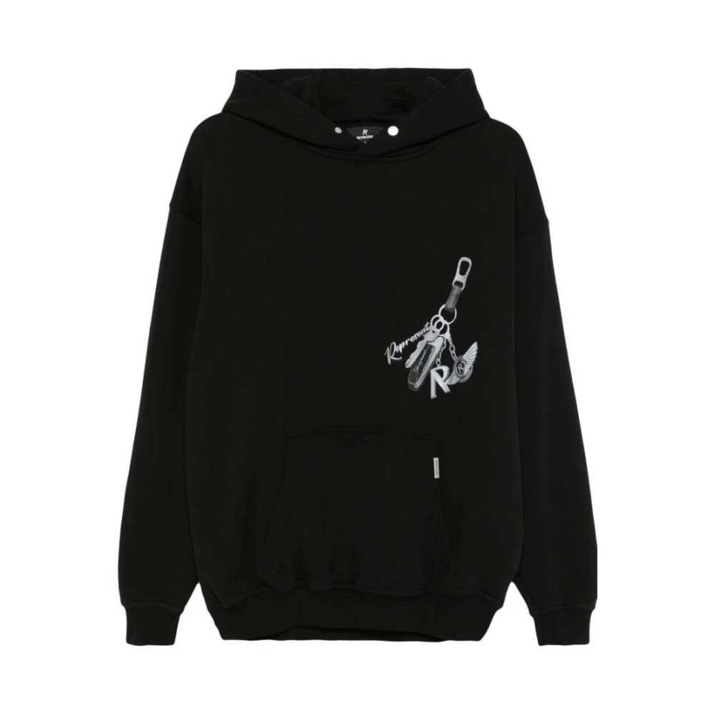 Represent Zwarte hoodie met sleutelprint Black Heren