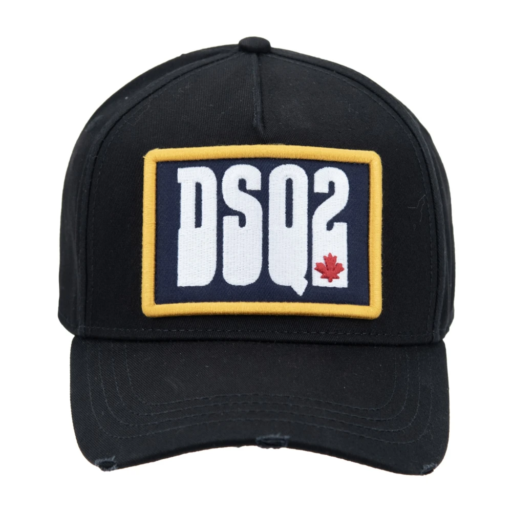 Dsquared2 Unisex Black Embossed Logo Baseball Cap Fibbia
