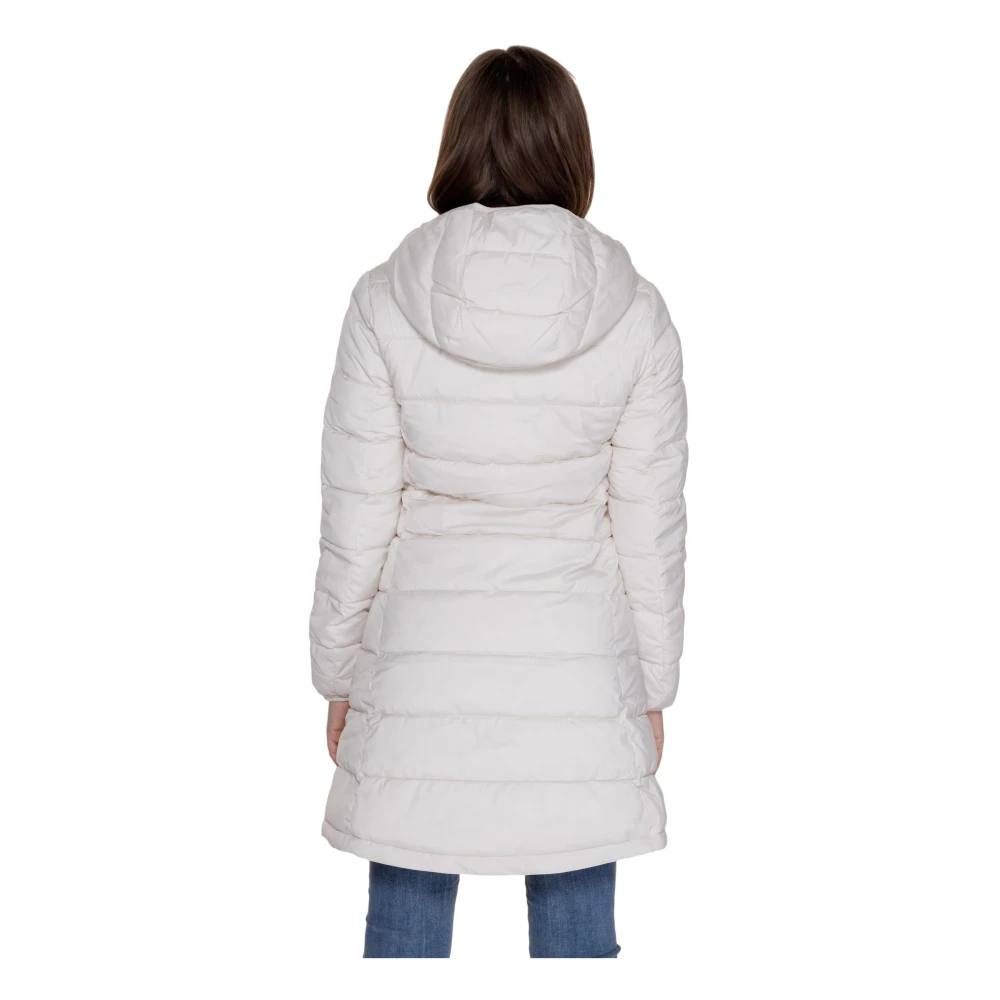 Guess Lange Pufferjas Herfst Winter Collectie White Dames