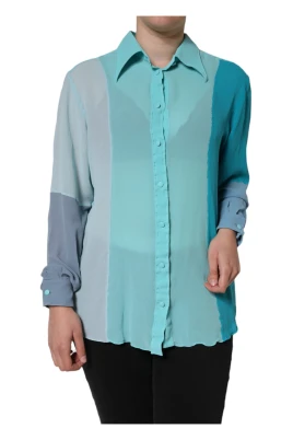 Multifärgad Knappad Blus Top