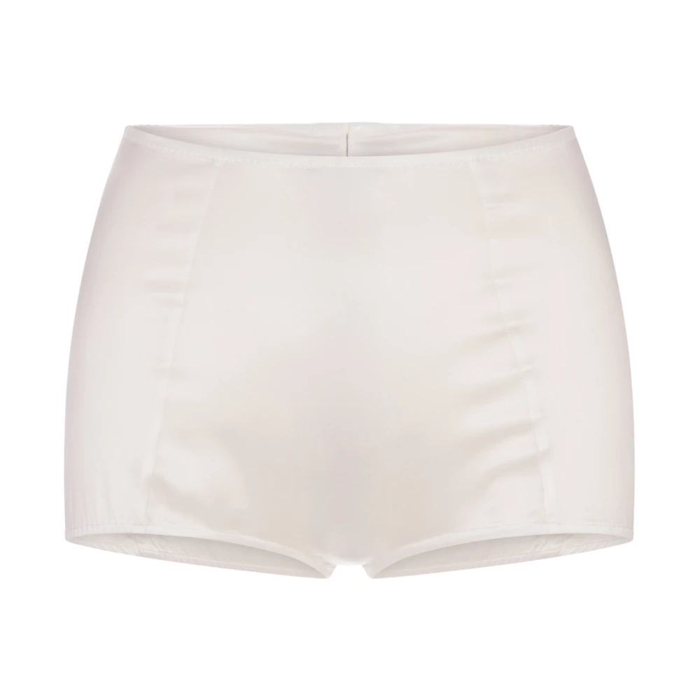 Ermanno Scervino Witte Zijden Satijnen Lingerie Shorts White Dames