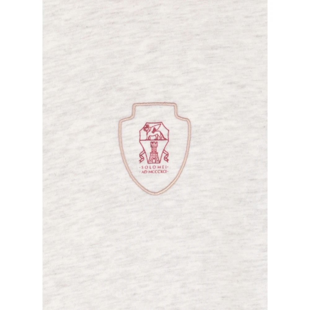 BRUNELLO CUCINELLI Grijze T-shirts en Polos met Logo White Heren