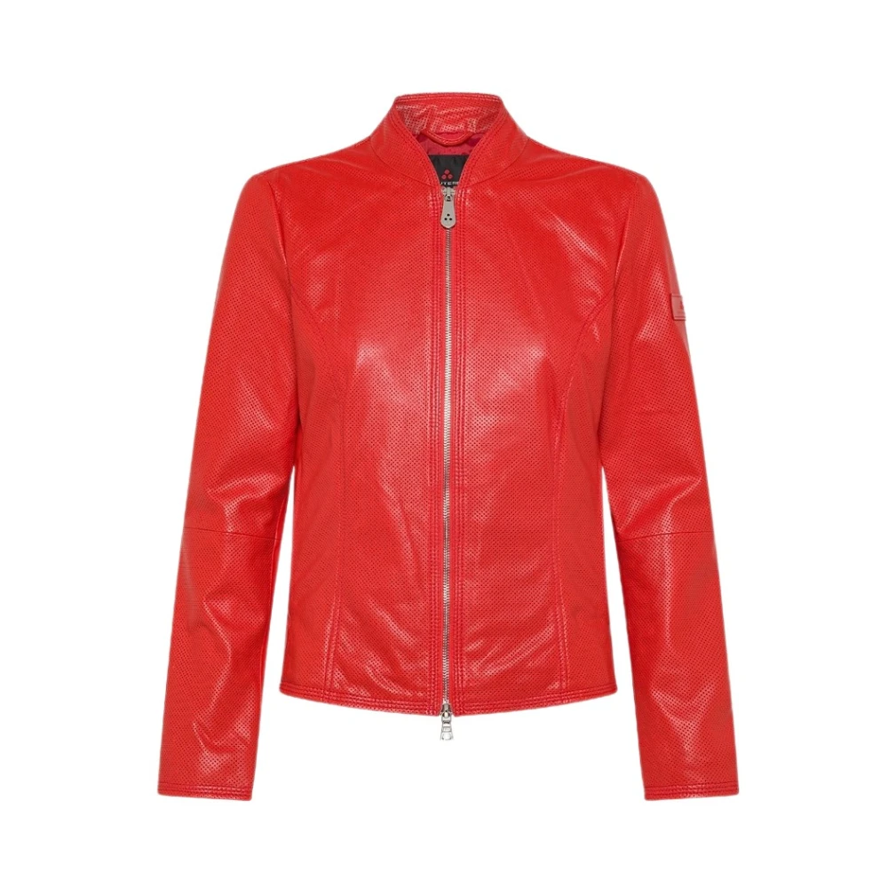 Peuterey Leather Jackets Red Dames