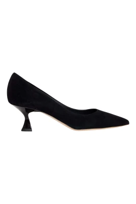 Svart Mocka Spänne Pumps