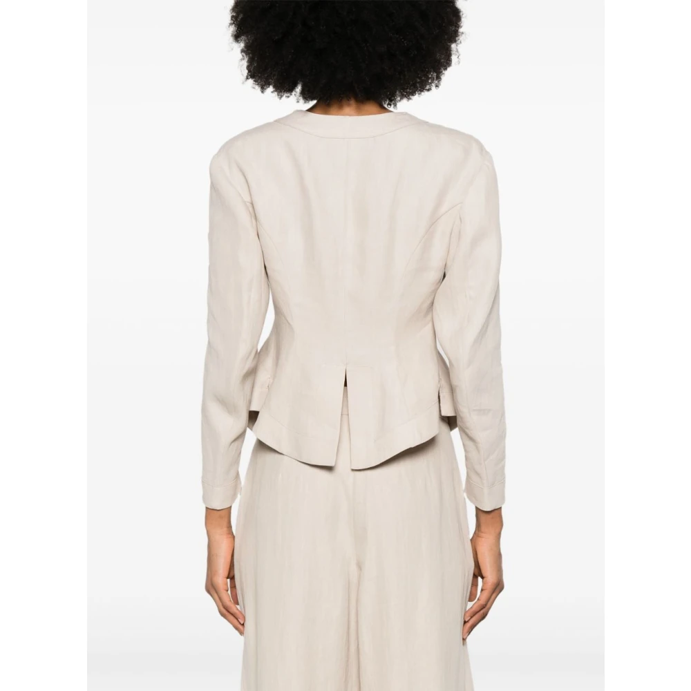 Giorgio Armani Beige Jas met Amerikaanse Achterventil Beige Dames