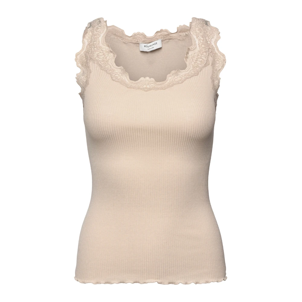 Rosemunde Vrouwelijke Kant Top Zilveren Voering Beige Dames