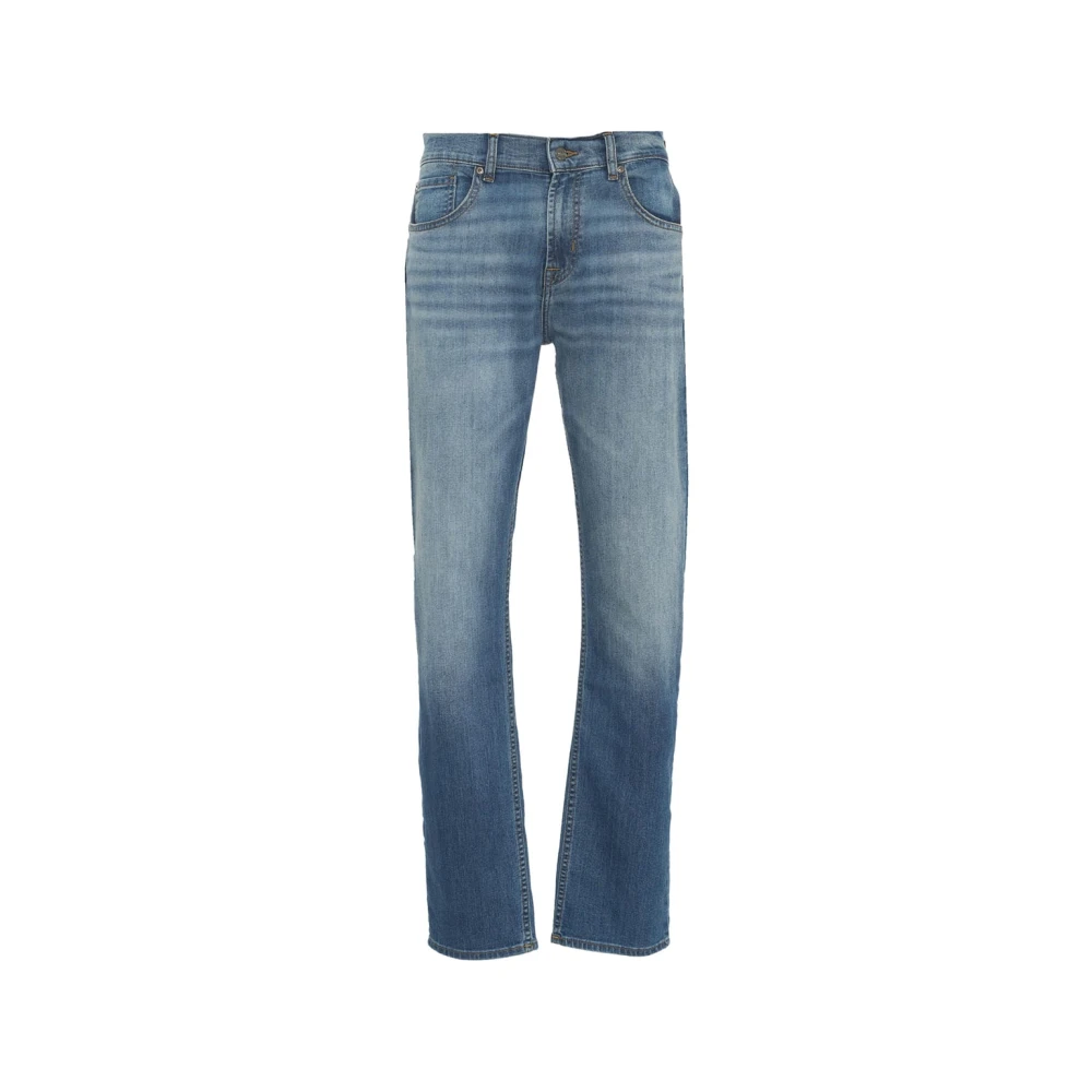 7 For All Mankind Blauwe Straight Fit Jeans Blue Heren
